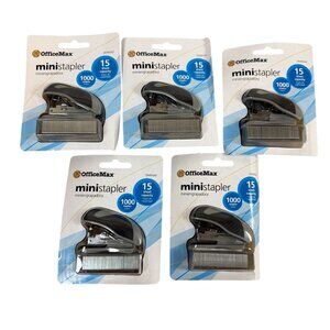 Lot of 5 OfficeMax Mini Staplers Party Favors Classroom Supplies Craft Party NIP